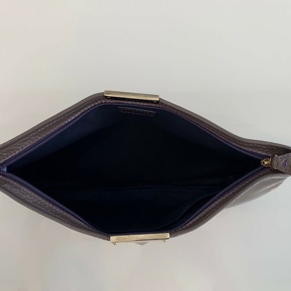JIMMY CHOO PURPLE PATENT LEATHER GOLD TONE CLUTCH - Picture 8 of 8